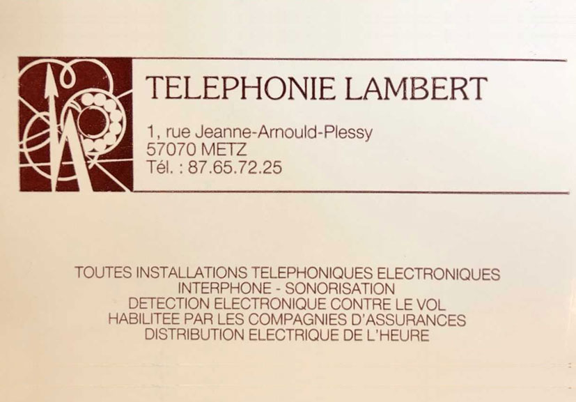 carte de visite Telephonie Lambert